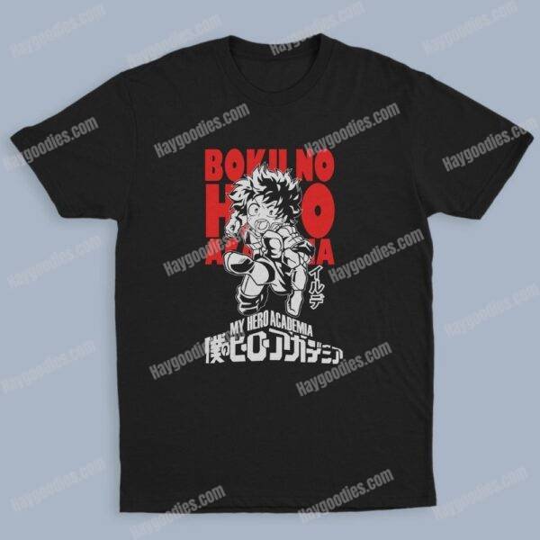 deku3-1.jpg Midoriya Izuku Unisex Black T-Shirts-Kids and Adult Sizes to 5XL-Various Designs