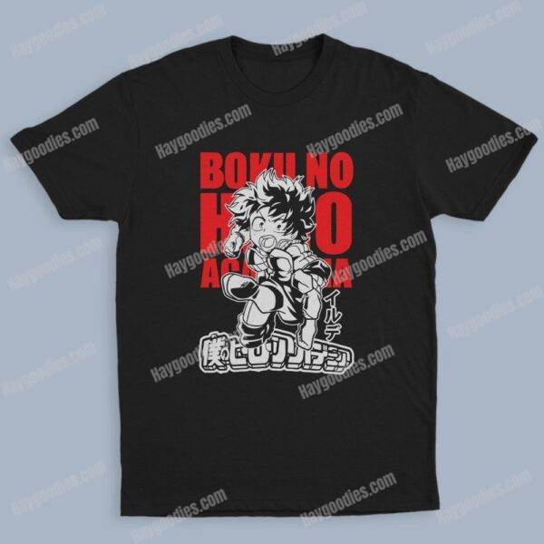 deku4.jpg Midoriya Izuku Unisex Black T-Shirts-Kids and Adult Sizes to 5XL-Various Designs