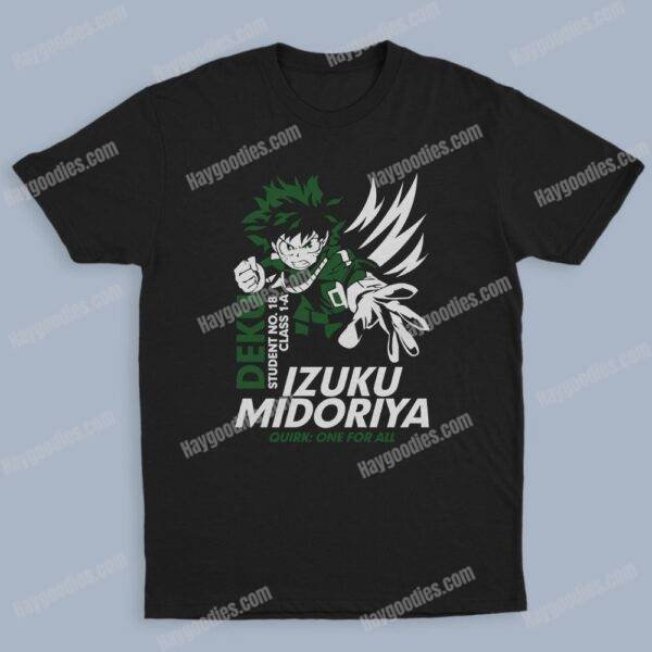 deku5-1.jpg Midoriya Izuku Unisex Black T-Shirts-Kids and Adult Sizes to 5XL-Various Designs
