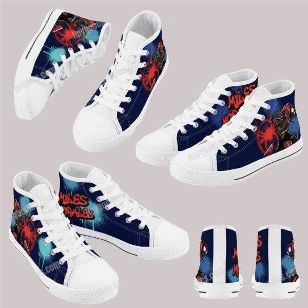 download-2.jpg Miles Morales Spider-Man Kids High Top Canvas Shoes-Navy