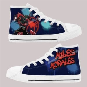 Miles Morales Spider-Man Kids High Top Canvas Shoes-Navy