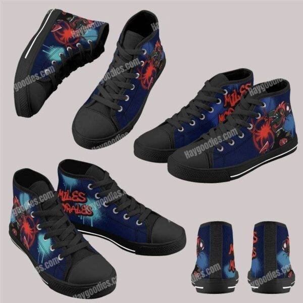download-6.jpg Miles Morales Spider-Man Kids High Top Canvas Shoes-Navy
