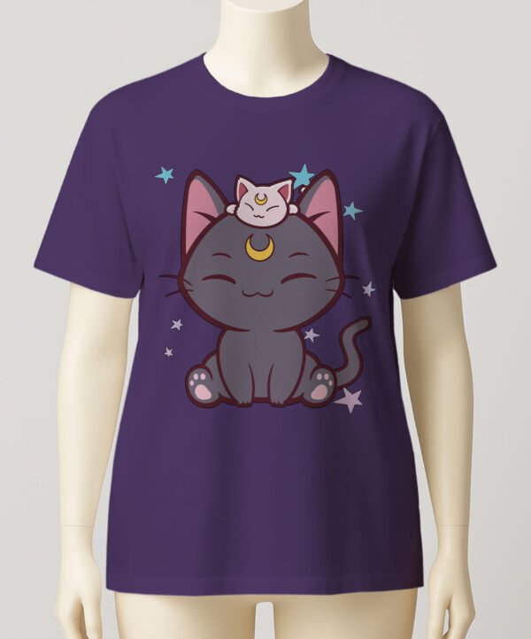 Sailor Moon Luna t-shirt kawaii Luna Artemis-dark purple Sailor Moon Luna t-shirt kawaii Luna Artemis