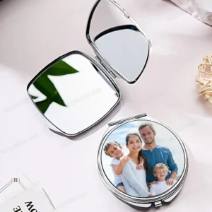 Custom Circle Compact Mirror | Personalised Compact Mirror | Design Your Own