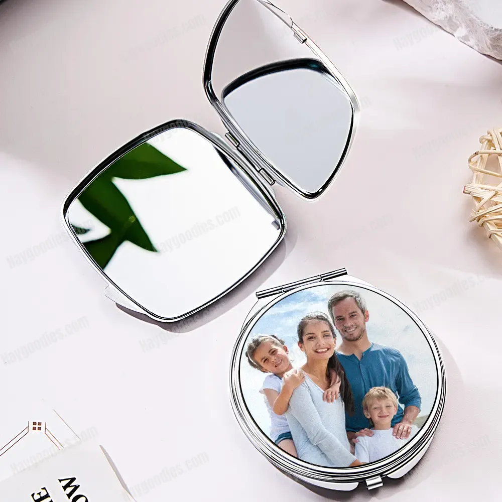 Custom Circle Compact Mirror | Personalised Compact Mirror | Design Your Own