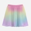 Pastel Gradient Colours Short Skirt with Pockets | S–6XL