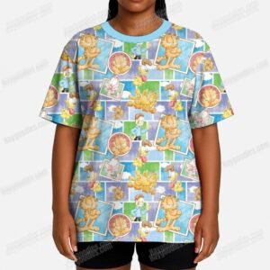 Garfield Pattern T-Shirt-XS to 7XL