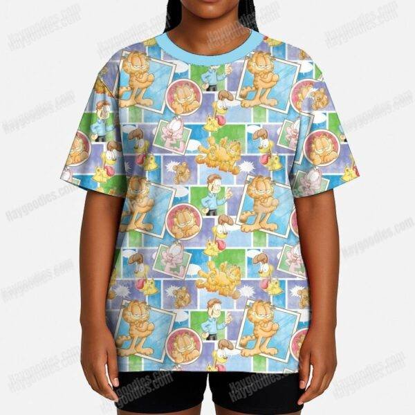 fmodel-garfield.jpg Garfield Pattern T-Shirt-XS to 7XL