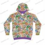 Animal Crossing kids hoodie all-over print purple