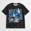 Sonic the Hedgehog kids t-shirt dark background teal sketches