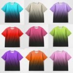 custom ombre t-shirt oversized gradient fade to black unisex tee 9 colours