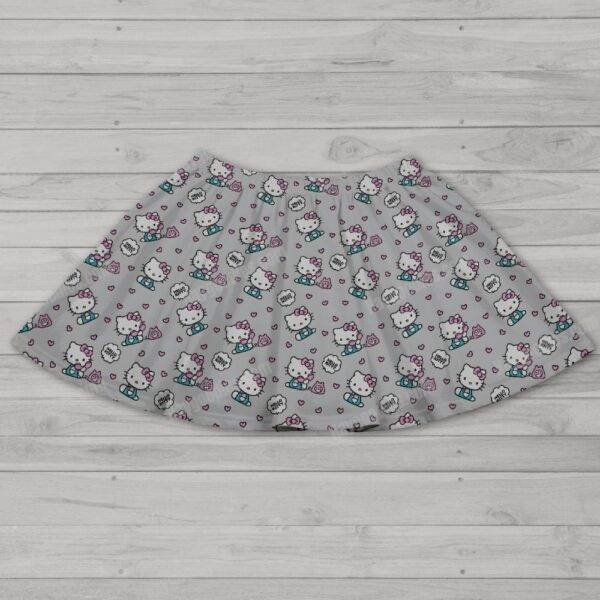 hkgrey2-skirt.jpg Hello Kitty Pattern Skater Skirt with Pockets – Stretch A-Line Mini (UK 8–26)