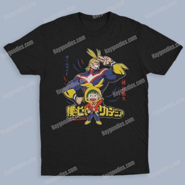 izukuallmight.jpg Midoriya Izuku Unisex Black T-Shirts-Kids and Adult Sizes to 5XL-Various Designs