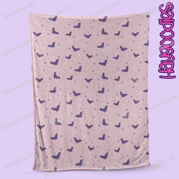 kawaiibats2.jpg Halloween Cuties Pattern Soft Fleece Blanket-Various Sizes and Designs