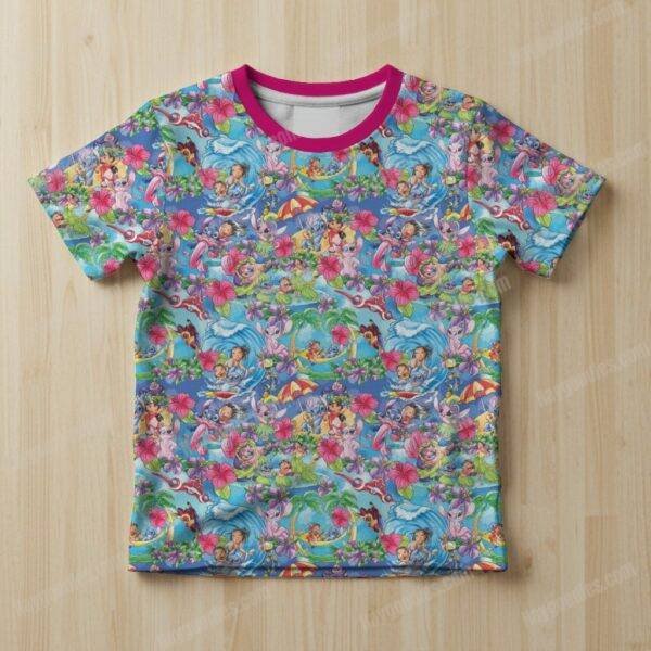 Lilo and Stitch Pattern Kids Unisex T-Shirt