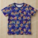 Mr Potato Head pattern kids t-shirt royal blue all-over print