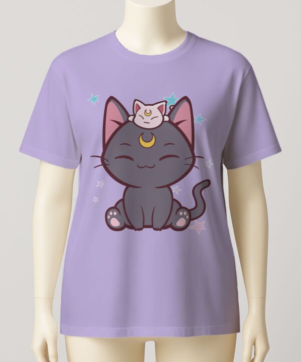 Sailor Moon Luna t-shirt kawaii Luna Artemis-lavender Sailor Moon Luna t-shirt kawaii Luna Artemis