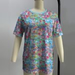 Lilo and Stitch t-shirt all-over pattern blue collar unisex tee