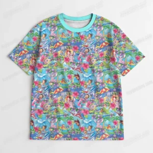 Lilo and Stitch Pattern T-Shirt-XS to 7XL-Teal