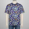 Mandalorian t-shirt Grogu all-over pattern purple galaxy background