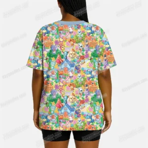 Animal Crossing Pattern T-Shirt-XS to 7XL-Blue