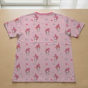 My Melody t-shirt lightweight soft-touch blend pink collar