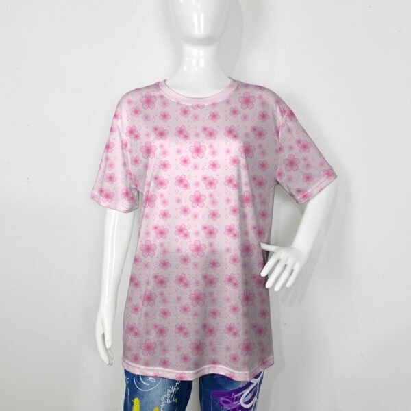 cherry blossom t-shirt pink sakura all-over pattern front