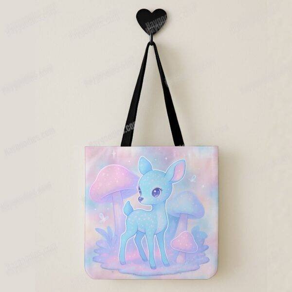 kawaii deer tote bag eco-friendly reusable pastel aesthetic shopping bag