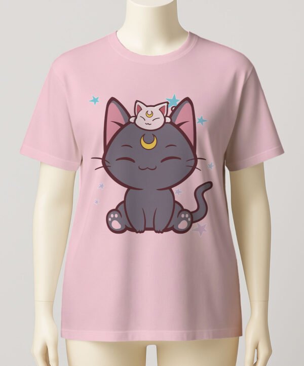 Sailor Moon Luna t-shirt kawaii Luna Artemis-pink Sailor Moon Luna t-shirt kawaii Luna Artemis