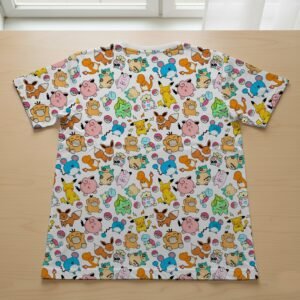 Pokemon t-shirt cute kawaii chibi all-over pattern