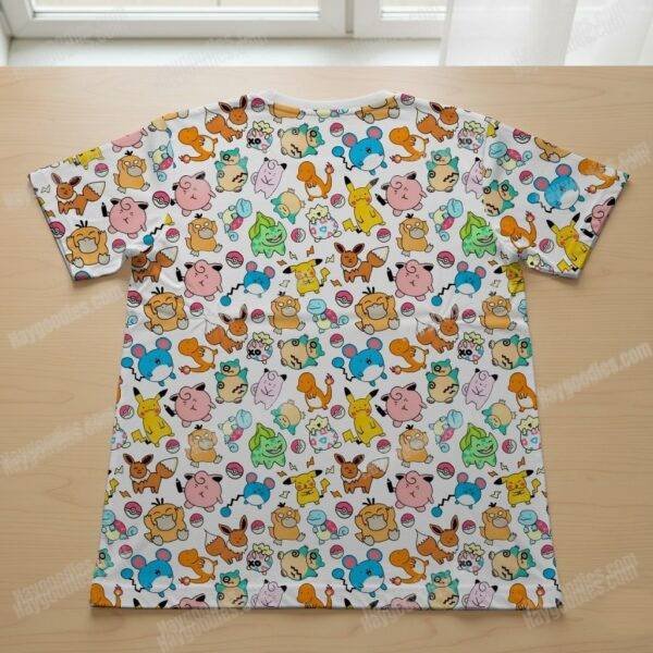 pokecuties-tee-bk.jpg Pokemon Pattern Kids Unisex T-Shirt