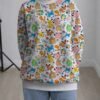 Pokemon sweatshirt kawaii chibi all-over pattern white background