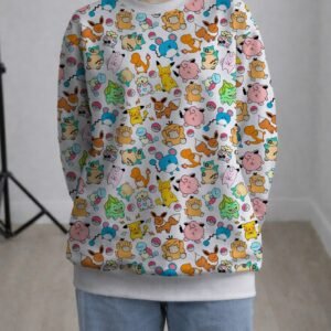 pokemonchibissweatshirt-fr Pokemon sweatshirt kawaii chibi all-over pattern white background