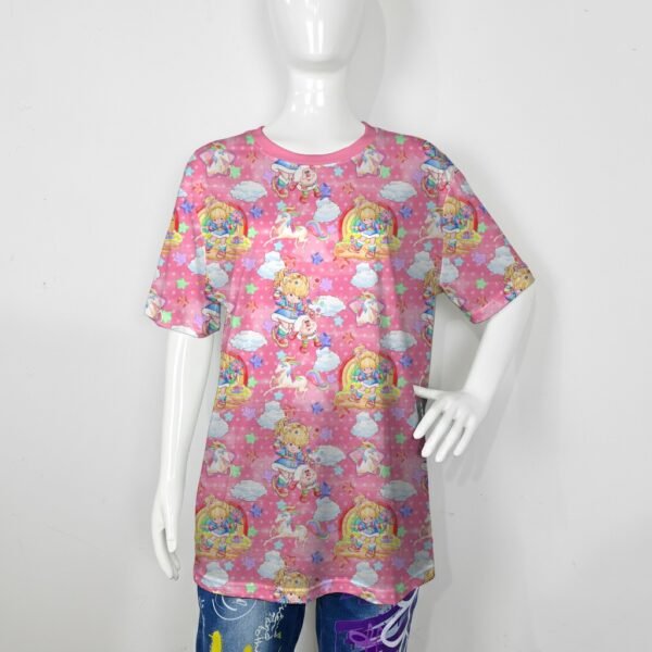 Rainbow Brite t-shirt all-over pattern pink background unisex tee