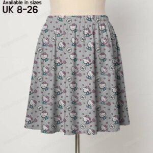 skirt-front-hkgrey.jpg Hello Kitty skater skirt with pockets kawaii pattern