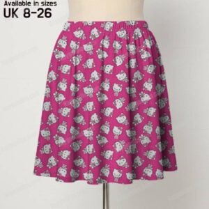 skirt-front-hkpink.jpg Hello Kitty hot pink skater skirt all-over pattern pockets
