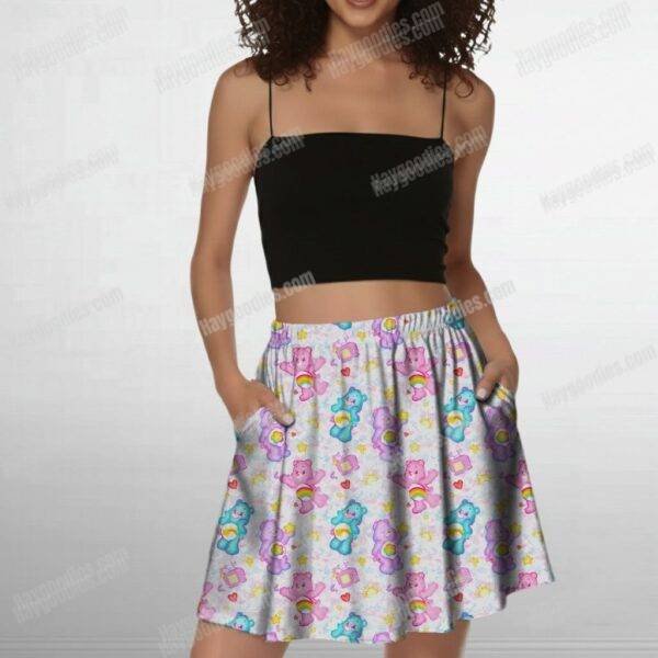 skirt-model-carebearsw.jpg Care Bears skirt short skirt with pockets all-over print
