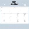 short skirt size chart USA