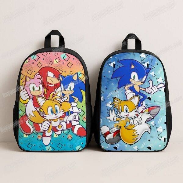 Sonic the Hedgehog backpack 8 designs 17 inch 600D polyester school bag