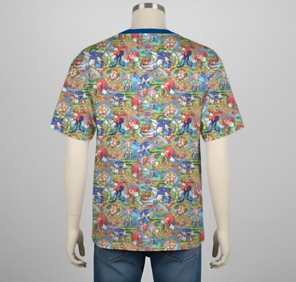 Sonic the Hedgehog t-shirt all-over pattern unisex tee