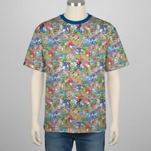 Sonic the Hedgehog t-shirt all-over pattern unisex tee