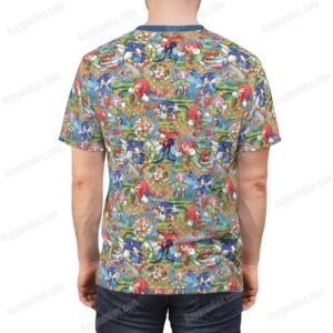 Sonic the Hedgehog and Friends Pattern T-Shirt-XS to 7XL