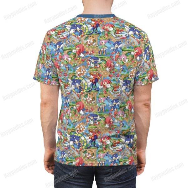 Sonic the Hedgehog and Friends Pattern T-Shirt-XS to 7XL