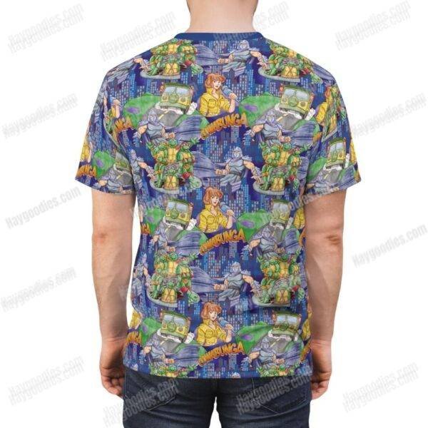 tmntbperson-back.jpg Teenage Mutant Ninja Turtles Pattern T-Shirt — Soft Jersey & Inclusive Sizing (XS–7XL)