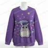 Star Rain Totoro sweatshirt relaxed drop-shoulder unisex-grape purple