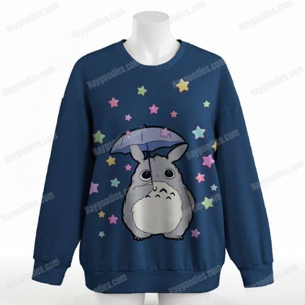 Star Rain Totoro sweatshirt relaxed drop-shoulder unisex-midnight navy