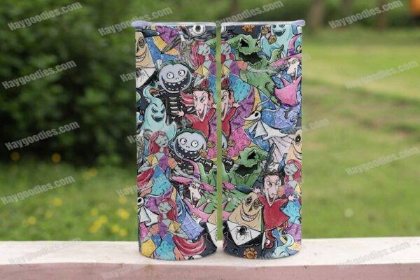 xmasnightmare3.jpg Nightmare Before Christmas 20oz Skinny Tumbler with Straws-Various Designs