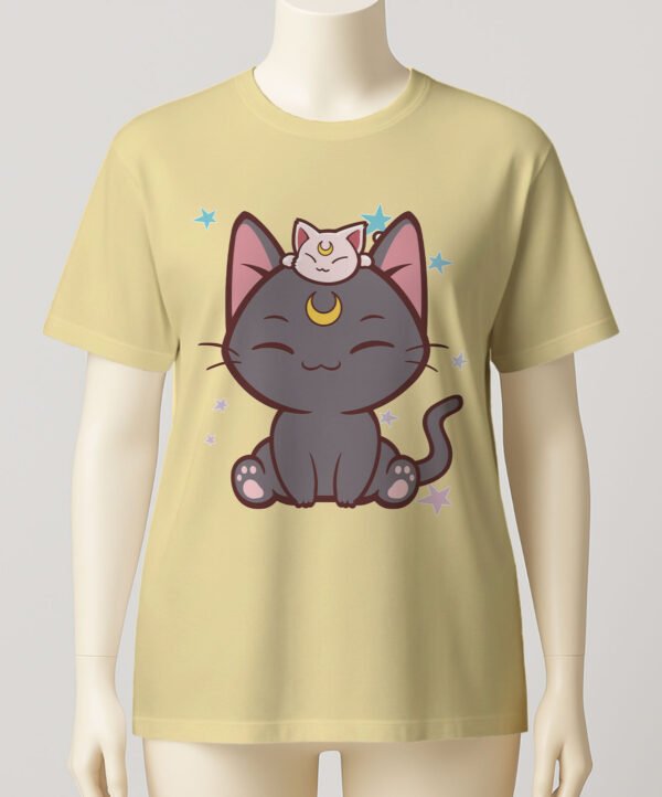 Sailor Moon Luna t-shirt kawaii Luna Artemis-yellow Sailor Moon Luna t-shirt kawaii Luna Artemis