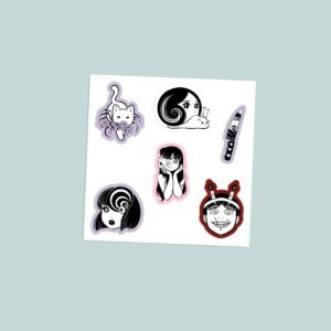 Sticker-junjiitomix Junji Ito inspired mix vinyl sticker sheet