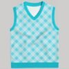 teal argyle sweater vest unisex V-neck knit vest S to 6XL